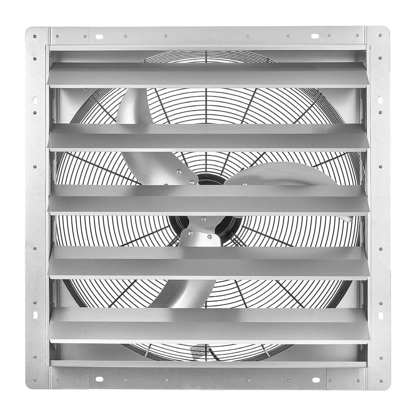 24 Inch Wall-Mounted Exhaust Fan with Louvers - Low Noise Steel Ventilation for Attic Garage Barn