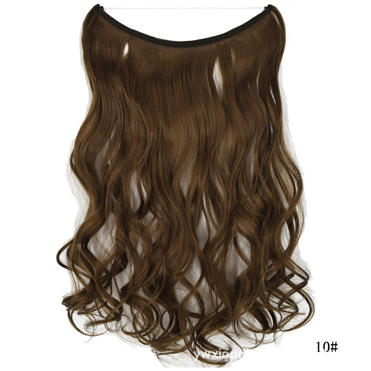 Seamless Hair Extension Wig Set for Women - High-Temperature Fiber, Multiple Colors