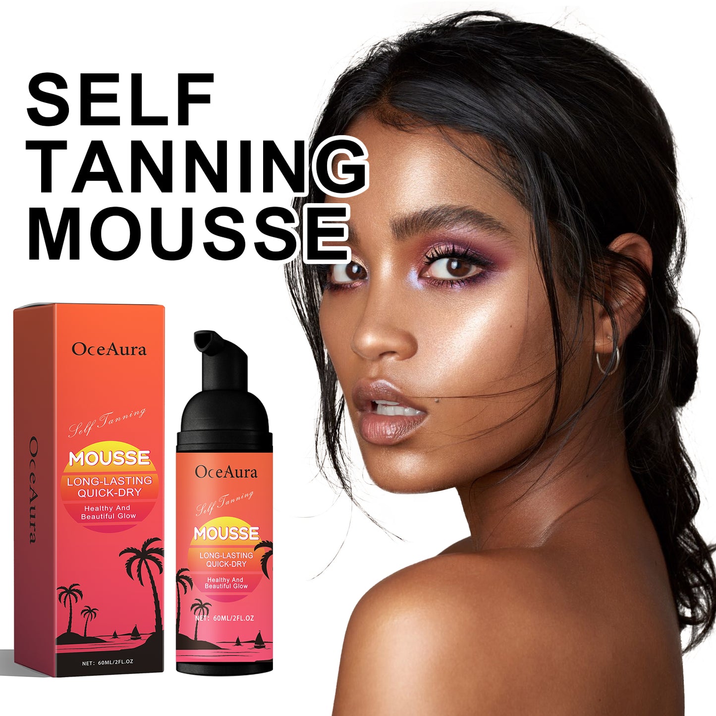 Self Tanning Mousse - Hydrating Body Bronzer for Sun-Kissed Skin, 60ml