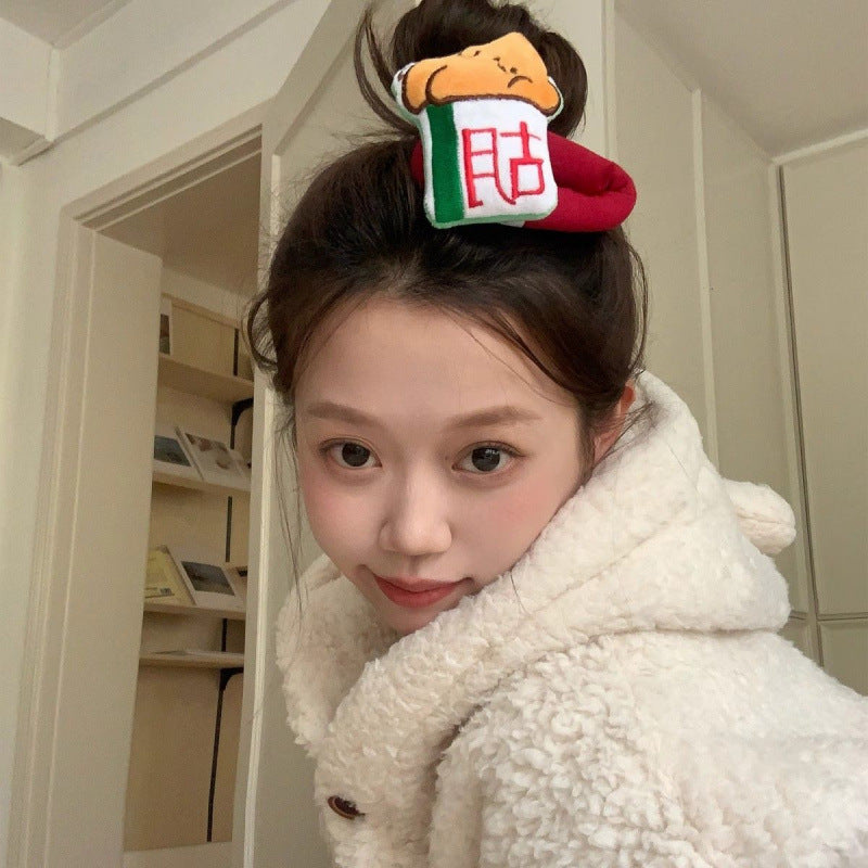 Cartoon Doll Hair Clip - Colorful Mahjong & Chinese Character Design, Hairpin Accessory