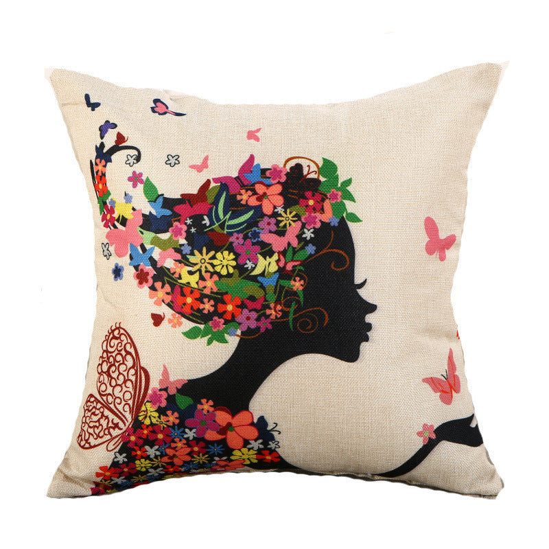 Decorative Cartoon Print Pillow Covers & Cushions for Sofa Bed Bedroom