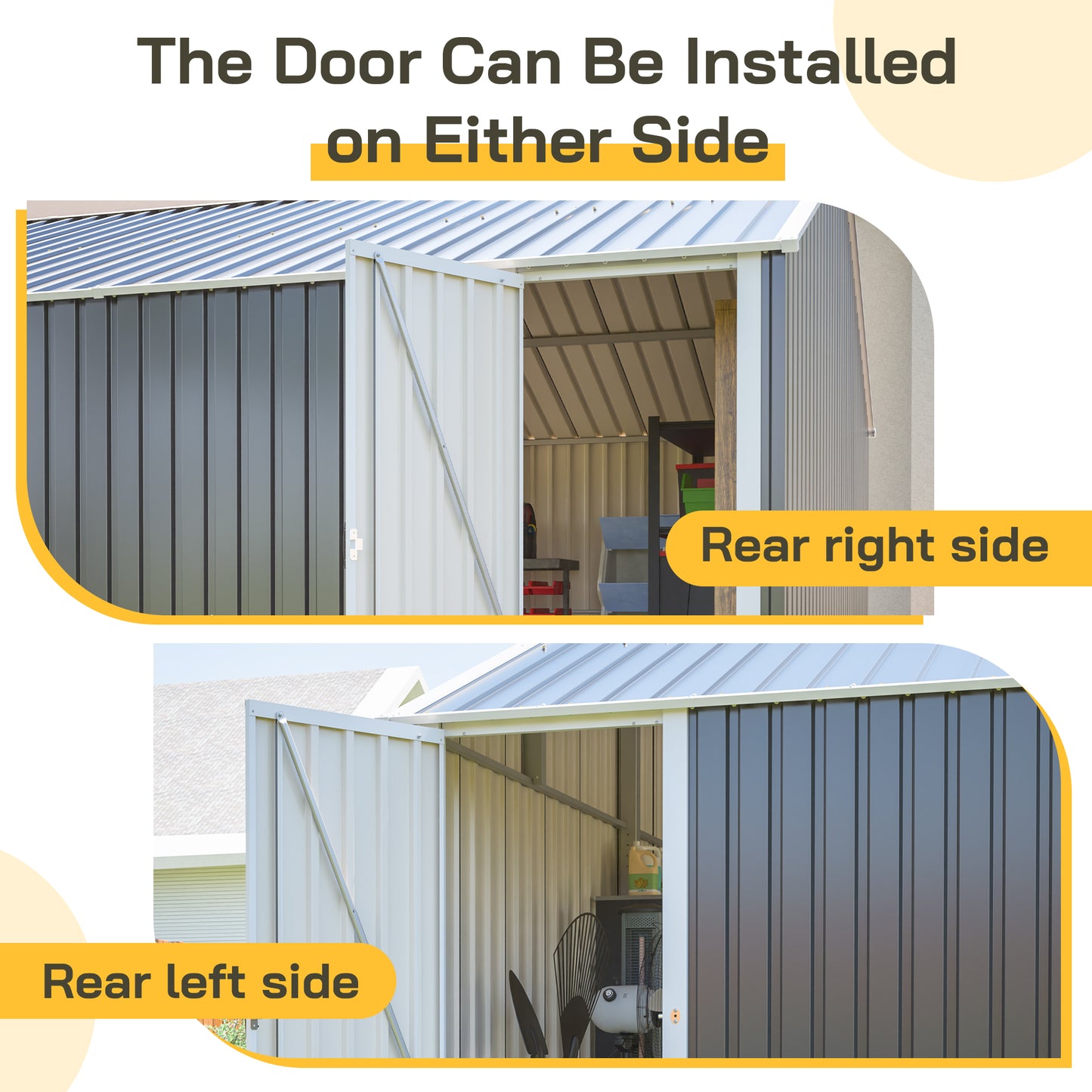 12x20 FT Outdoor Metal Shed - Spacious Storage with Double Doors