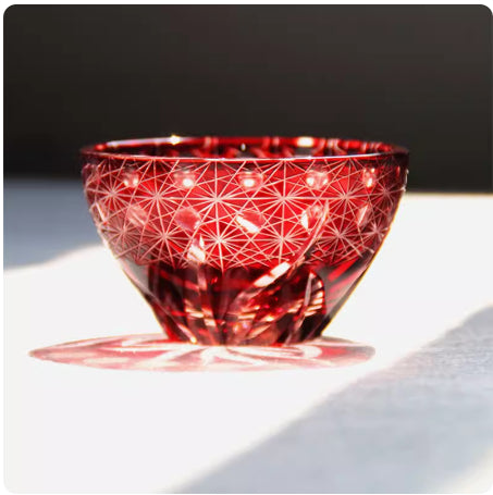 Hand Carved Crystal Glass Cup - Handmade Drinkware in Multiple Colors
