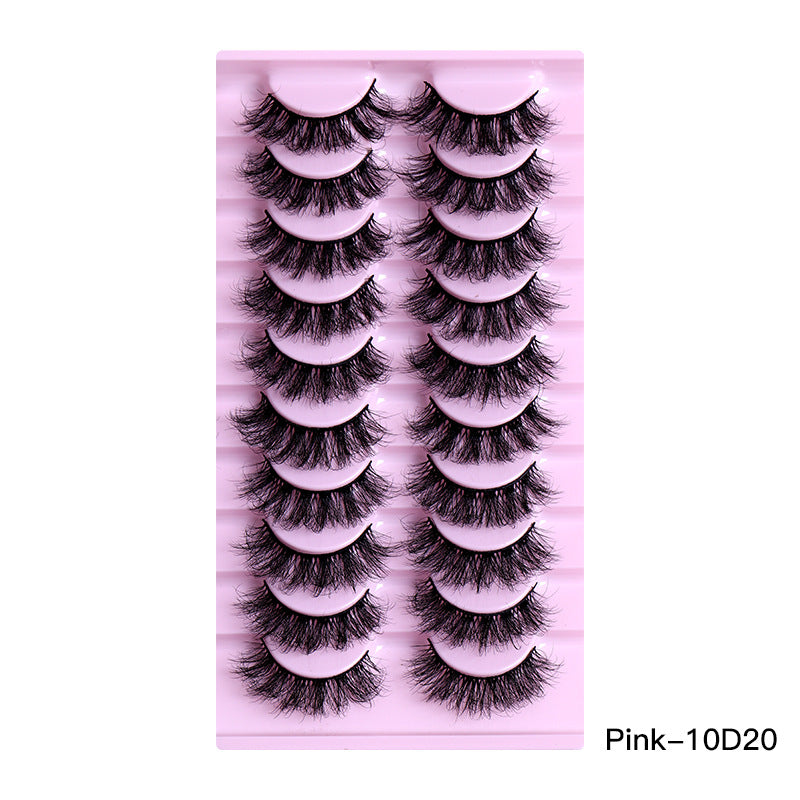 Natural Thick Curly False Eyelashes 10 Pairs Assorted Styles