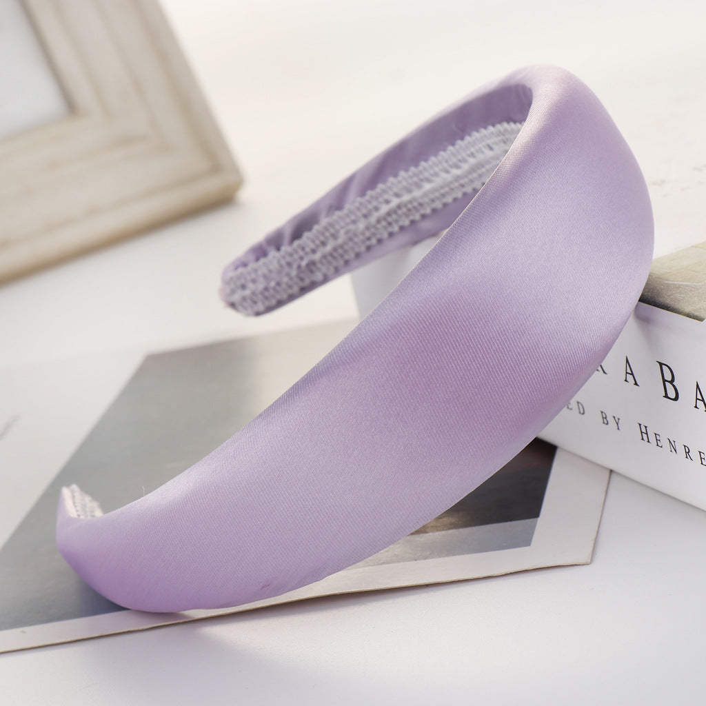 Satin Sponge Headband with Wide Edge
