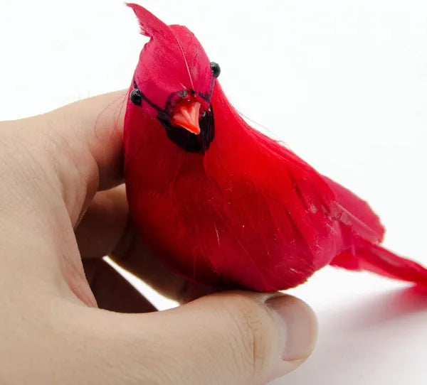 12 Pcs Red Cardinal Birds Clips for Christmas Tree Decor