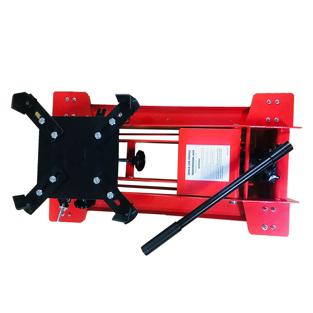 Hydraulic Transmission Jack 0.5 Ton Low Profile Steel Heavy Duty Tool - Red