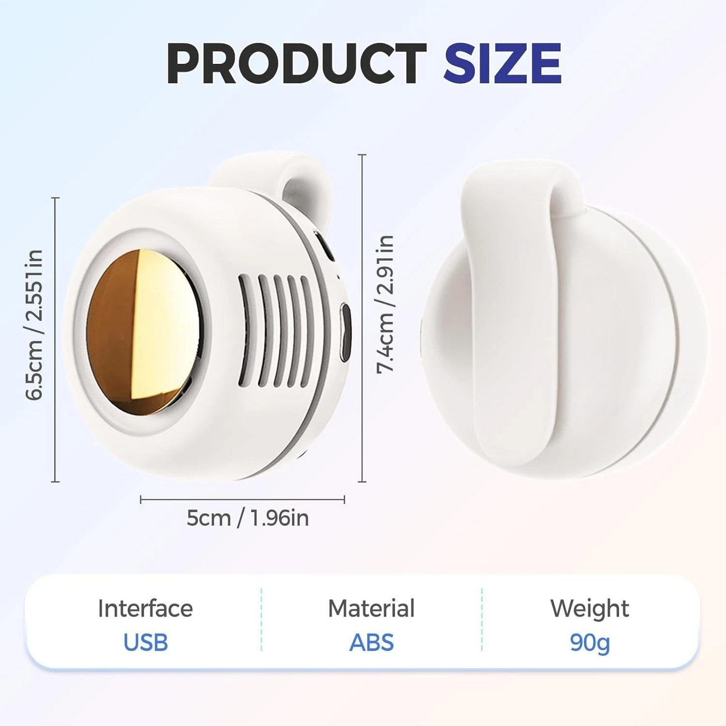 Portable Mini Bladeless Fan with Clip - 360° Adjustable, USB Rechargeable