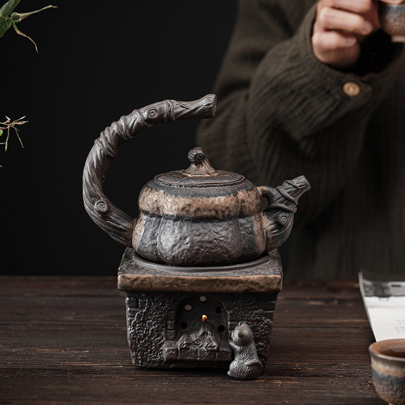 Handmade Ceramic Teapot with Pumpkin Style - 260ml Kung Fu Tea Maker