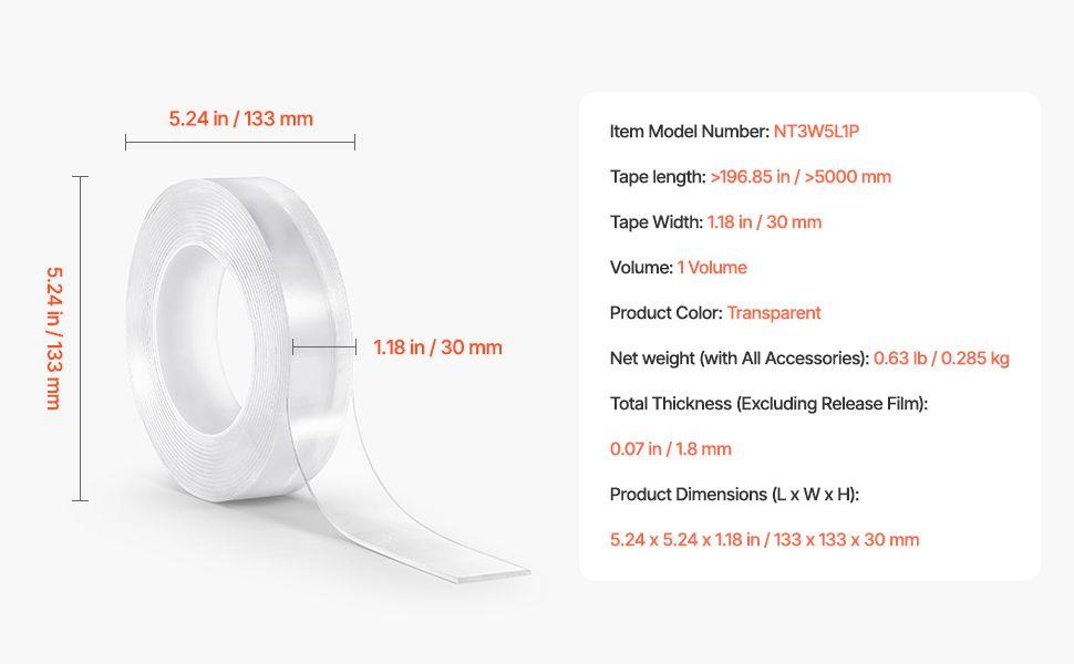 Double-Sided Tape - Waterproof & Heat-Resistant Adhesive for DIY