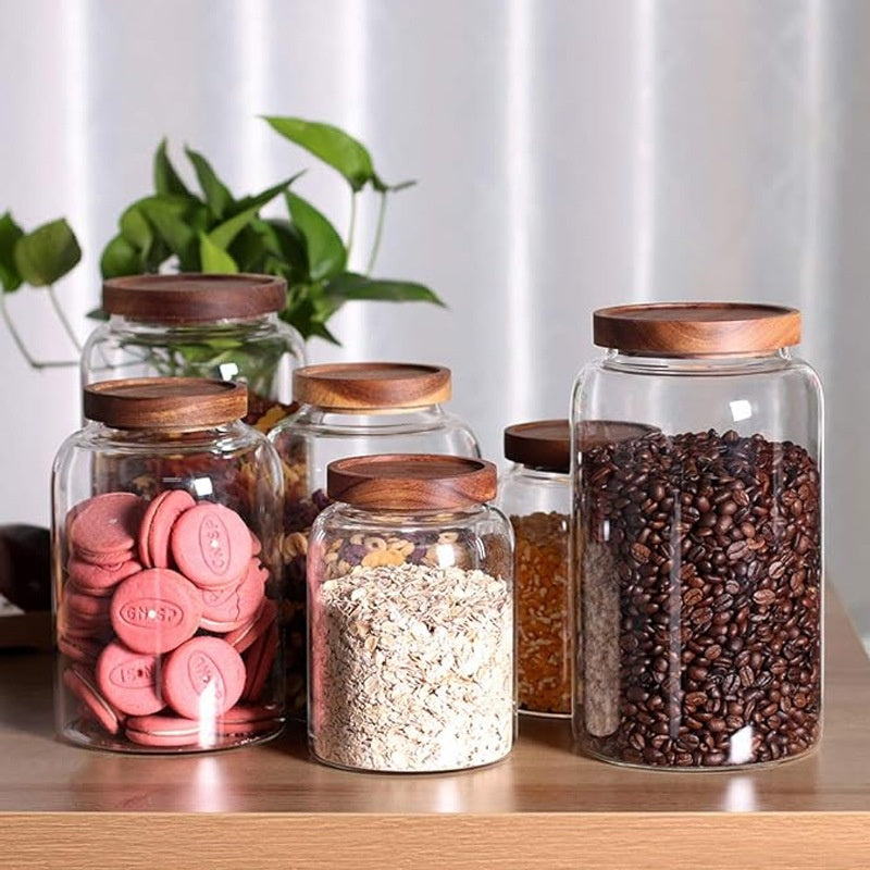 Glass Sealed Storage Bottles for Cereals Snacks & Candy, 1250-2800ml Set