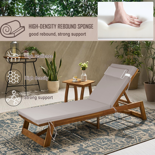 Waterproof Outdoor Chaise Lounge Cushion - 72x21x3 In.