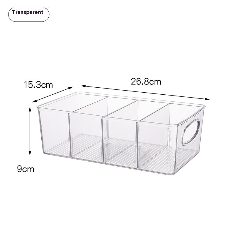 Transparent Plastic Storage Box for Tea and Kitchen Use 26.8x15.3x8.9 cm