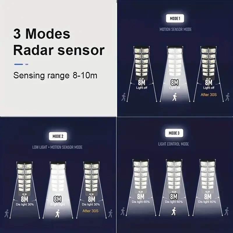 Solar Street Light 360 LED Ultra-Bright Outdoor Garden Lighting - Daylight Mode