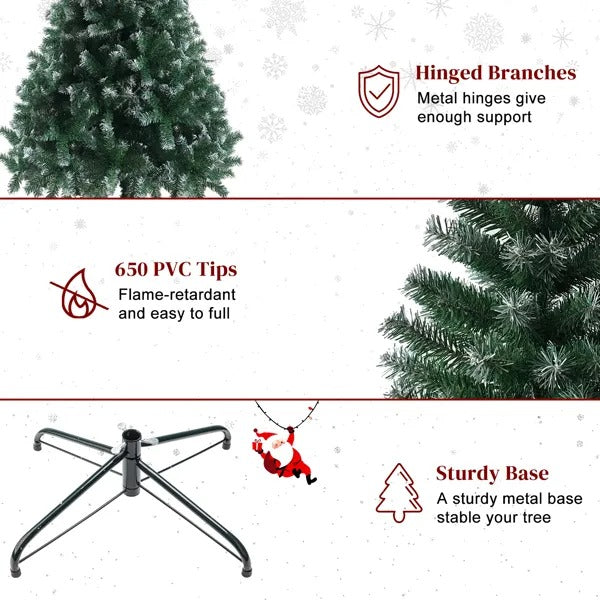 6FT White PVC Christmas Tree with Iron Legs - 812 Branches