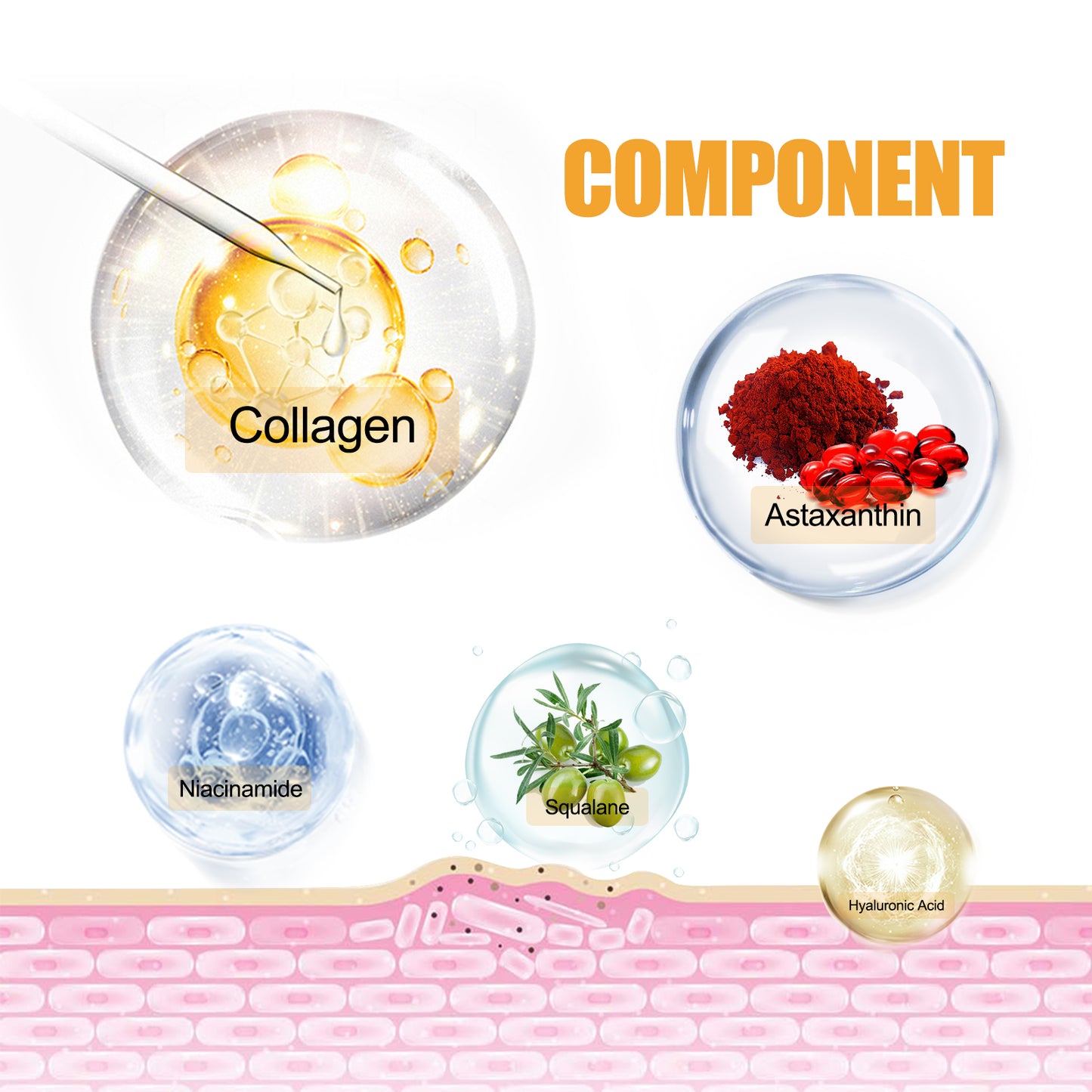 Collagen & Astaxanthin Anti-Aging Facial Serum - Firming & Moisturizing