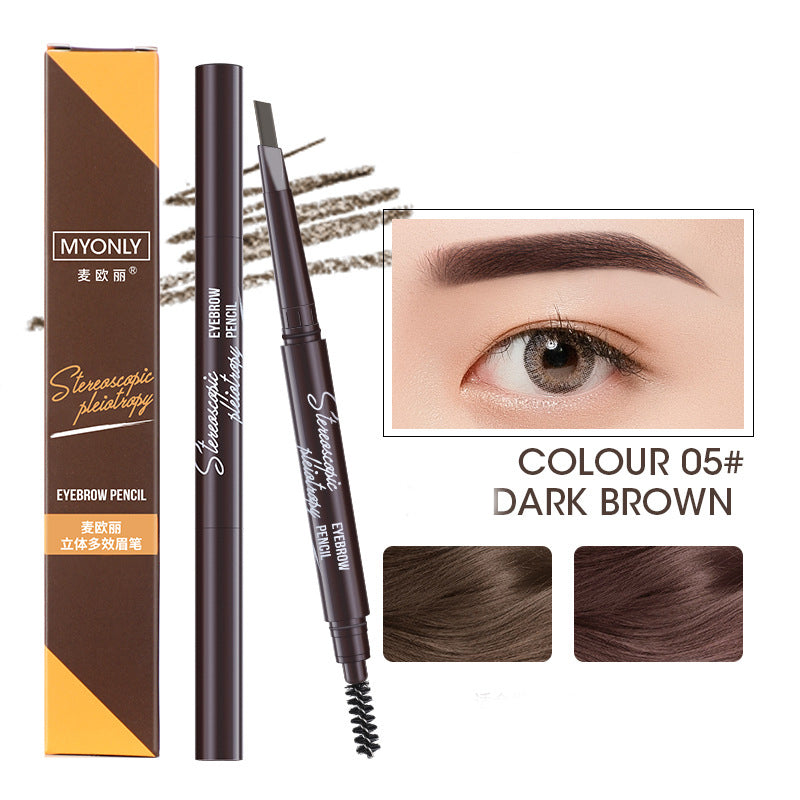 Triangular Double Head Auto-Rotating Eyebrow Pencil - Multiple Styles & Colors