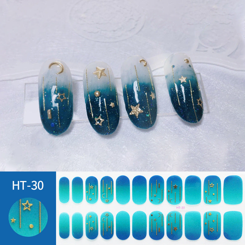 Gold Star Moon Laser Nail Stickers