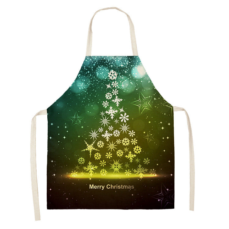 Christmas Dog Linen Apron for Kitchen Household Storage - Multiple Sizes & Styles