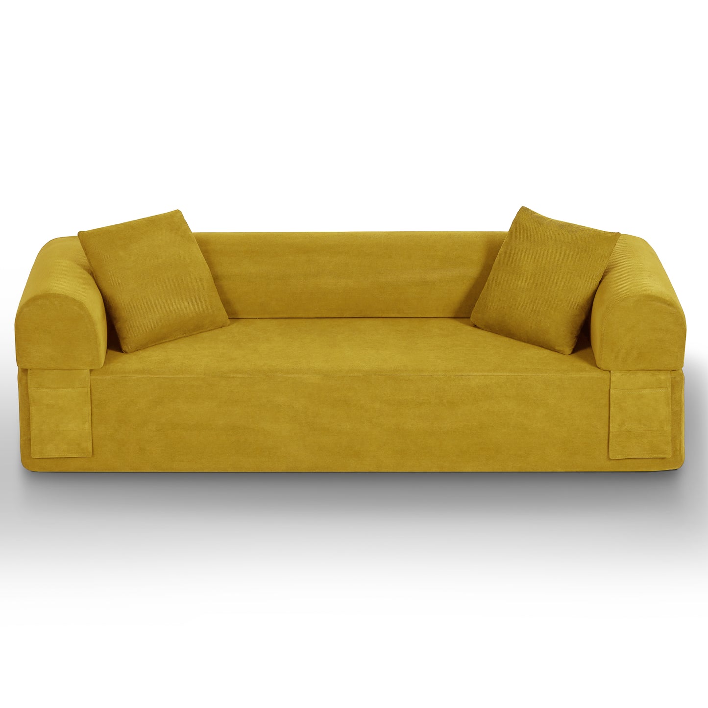 3-Seater Boneless Sofa - No Assembly, Modern Yellow Couch