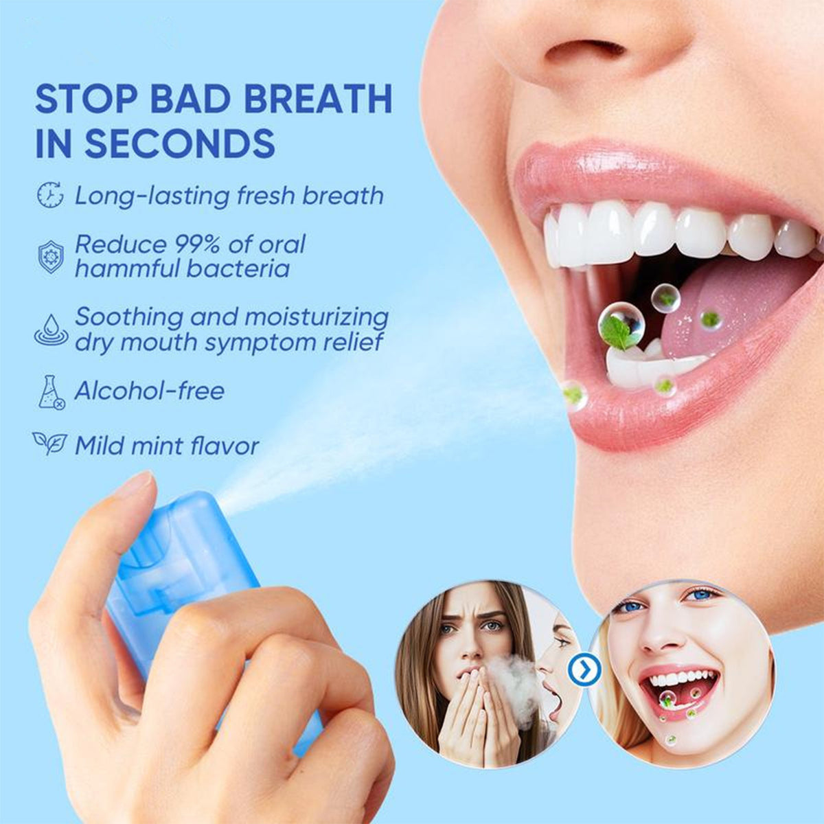 Portable Oral Spray for Fresh Breath