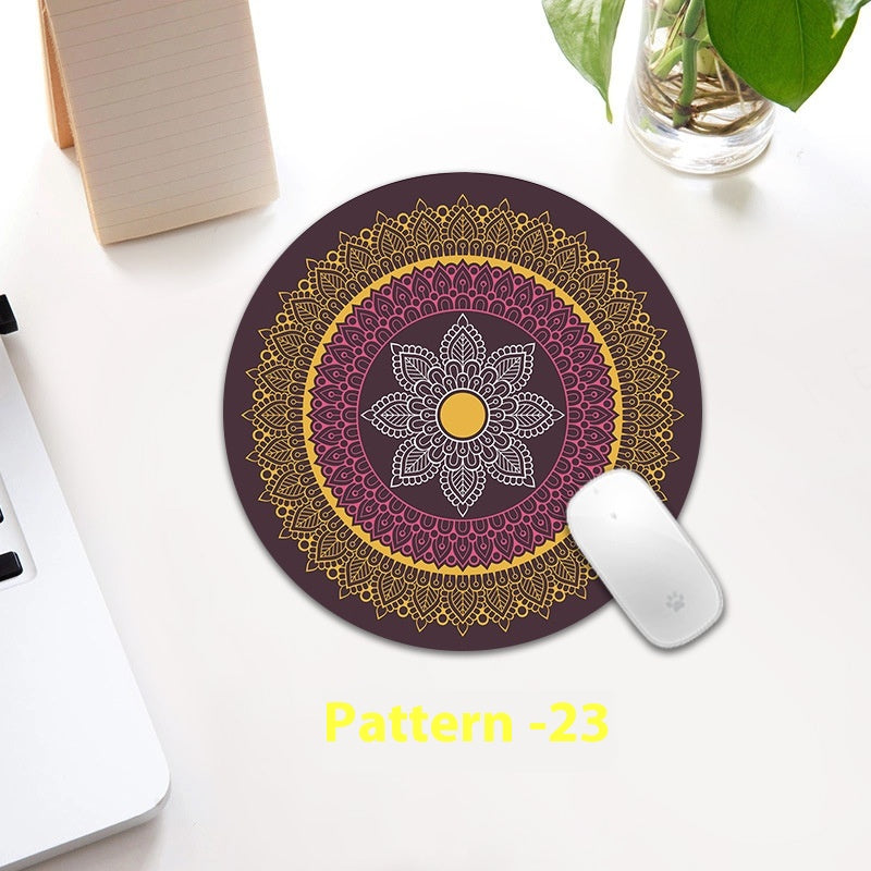 Ethnic Pattern Round Table Mat - Small Thickening Non-Slip Kitchen Accessory