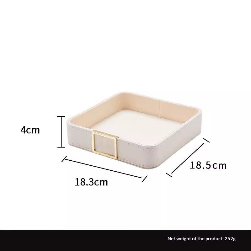 Leather Key Storage Box Light Luxury Organization Case for Home & Office