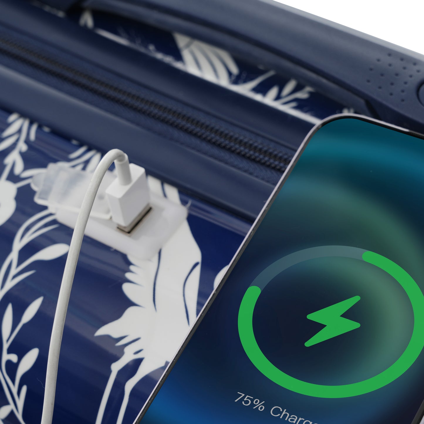 20-Inch Carry-On Luggage Set with USB Port - Indigo