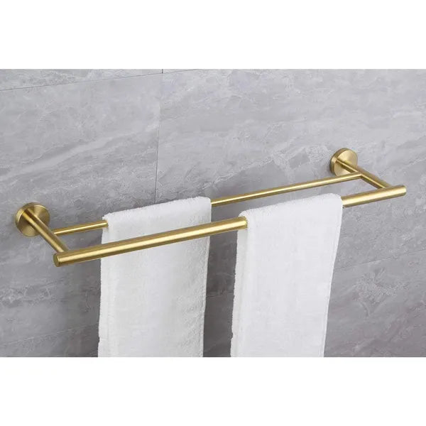 Double Towel Bar Wall Mount Stainless Steel Bathroom Towel Rack - 23.6 Inch