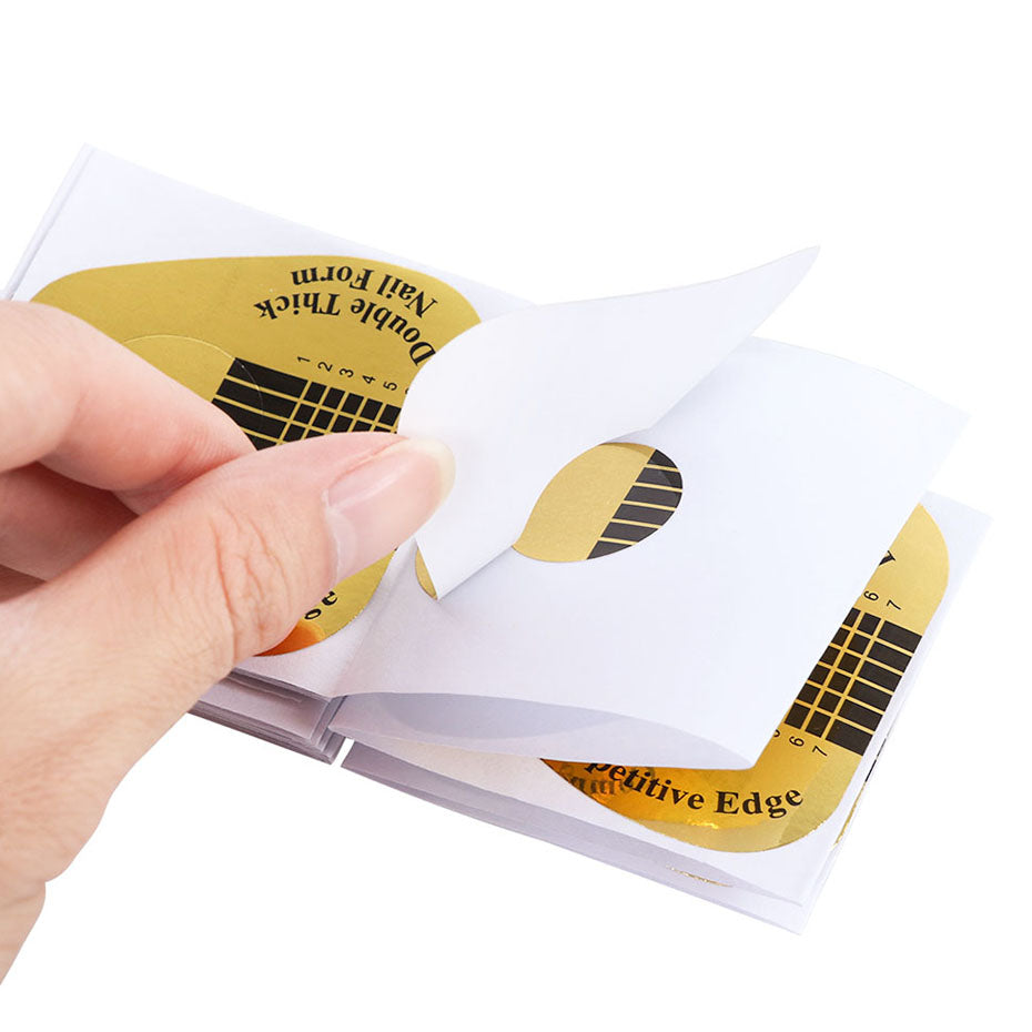 Manicure Horseshoe-Shaped Paper Tray - Gold Nail Art Tool, 500 Pieces