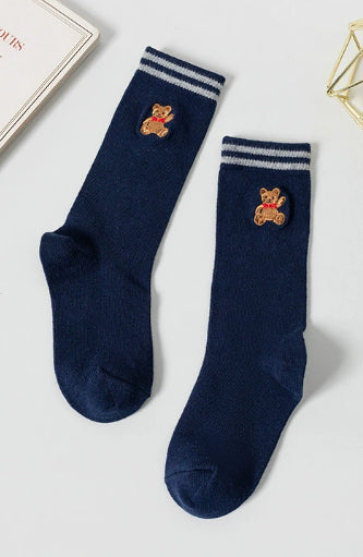 Cotton Crew Socks for Men Women - Medium Size, Navy, 1 Pair