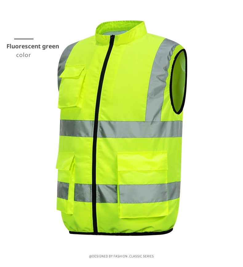 Cooling Reflective Vest with Air-Conditioning Fan for Adults