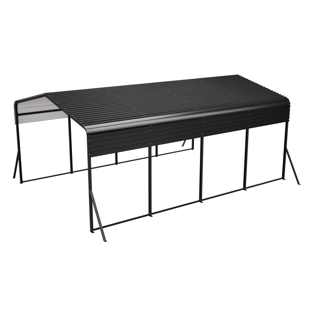 Heavy Duty Galvanized Steel Carport Canopy with Waterproof Roof - Large Capacity Shelter