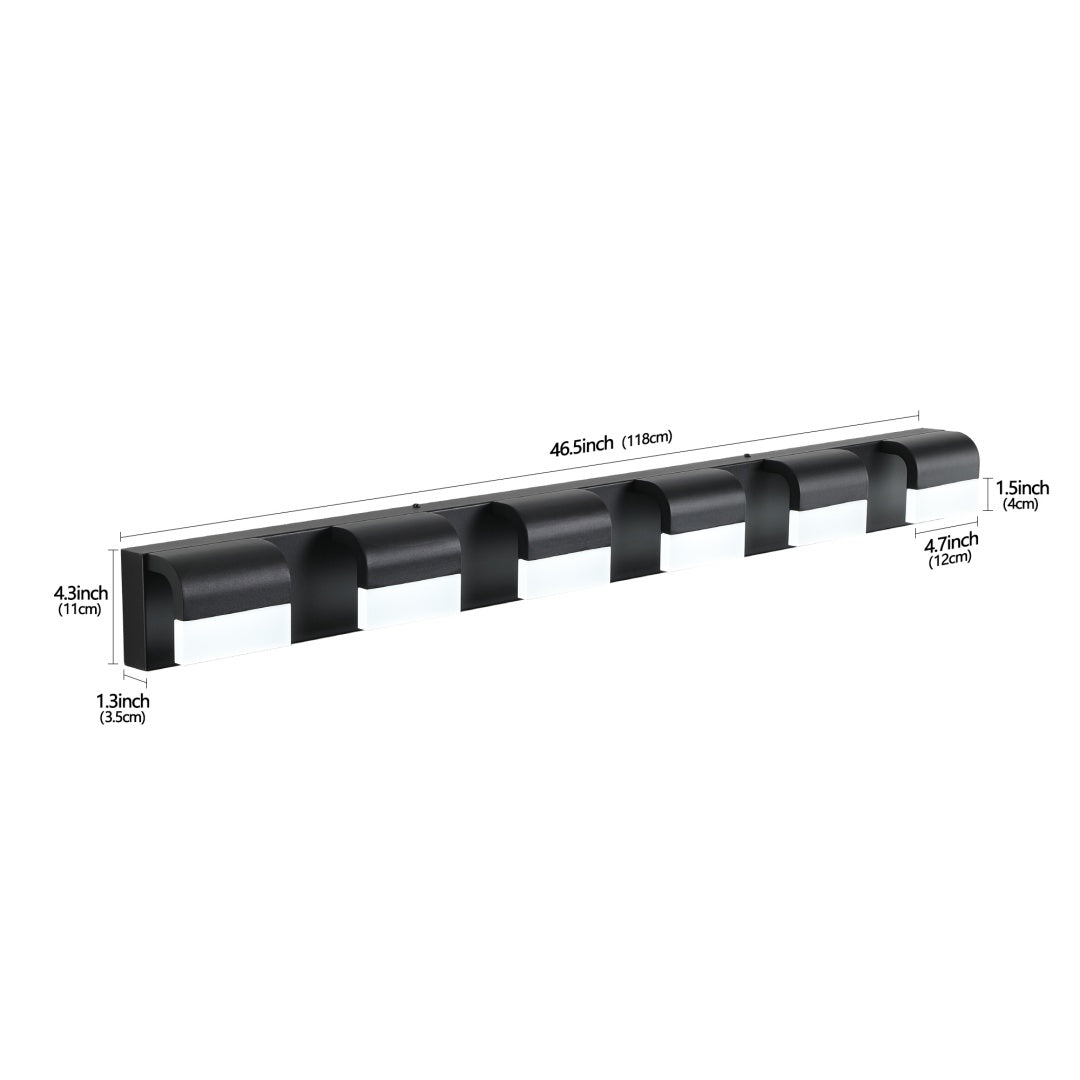 6-Light Modern LED Bathroom Vanity Light Fixture - Black