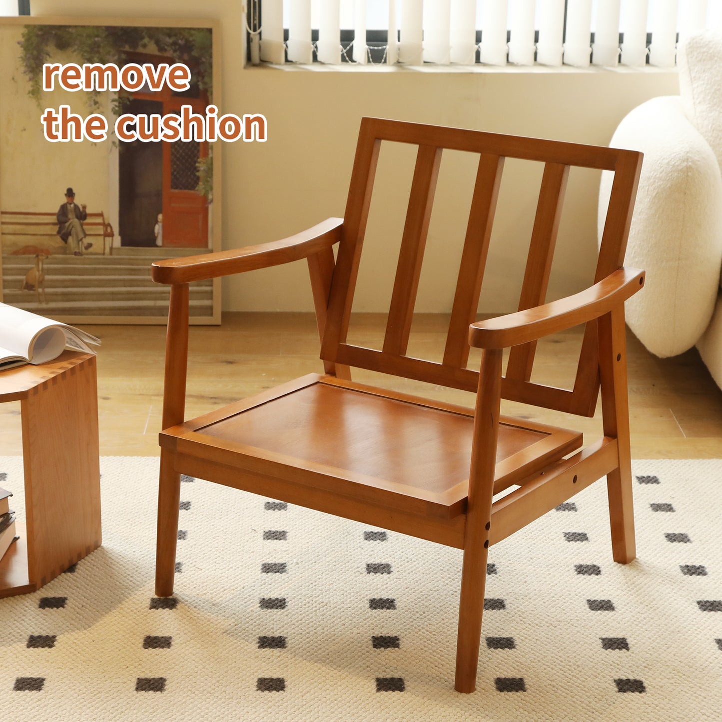 Cozy Grey Accent Chair with Solid Wood Frame - Comfy Armchair