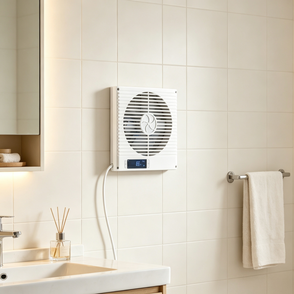 Wall-Mount In-Wall Fan with Remote, 10 Speeds, Dual Airflow, Quiet Ventilation
