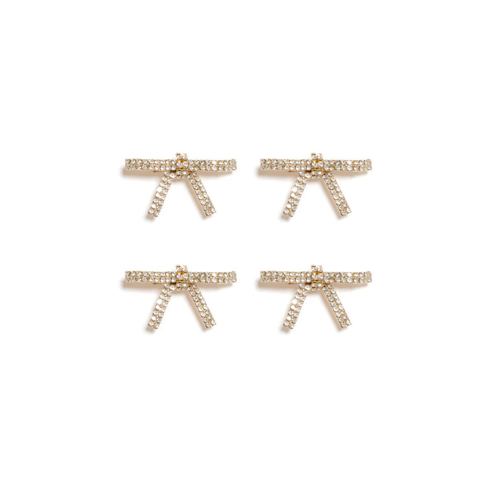 Rhinestone Bow Hair Barrettes for Women
