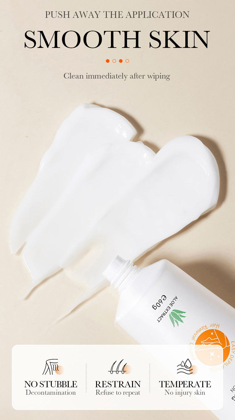 Aloe Vera Hair Removal Cream - Gentle Full Body Depilatory for Smooth Skin