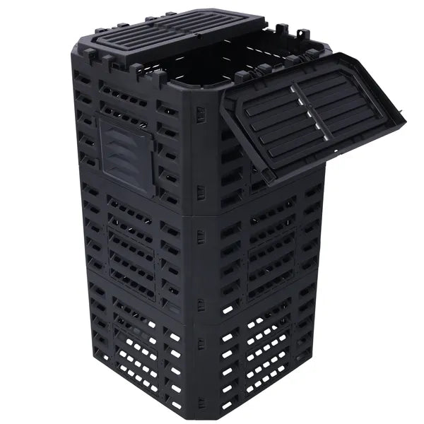 132 Gallon Outdoor Composter Bin - Recycled Plastic, Easy Assembly