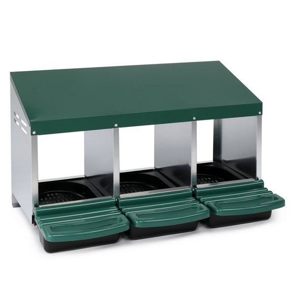 3-Compartment Chicken Feeding Trough - Poultry Water & Feed Dispenser