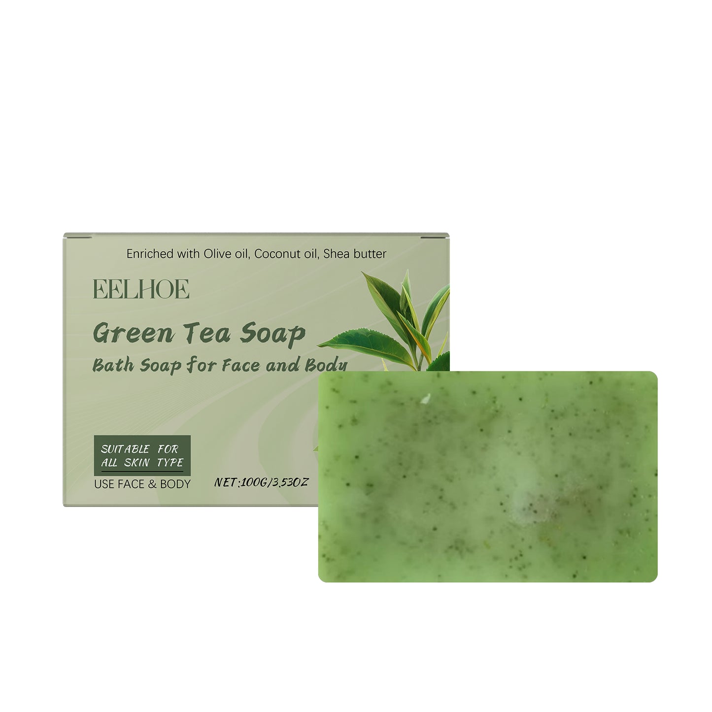 Green Tea Bath Soap 100g Natural Body Cleanser for Skin Care