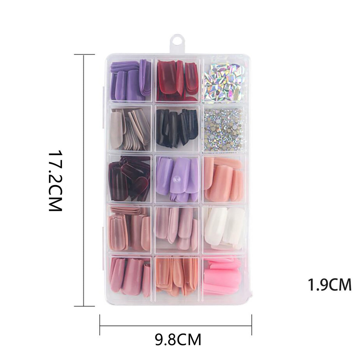 Medium Rectangular Wear Armor Nail Stickers for Nail Art - Color Variants