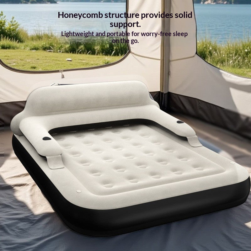 Extra-Large Air Mattress for Home Use - Double & Single Size, Dark Blue