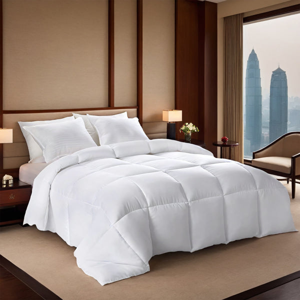 Luxury White Plump Duvet - Extra Large Checkered Quilting