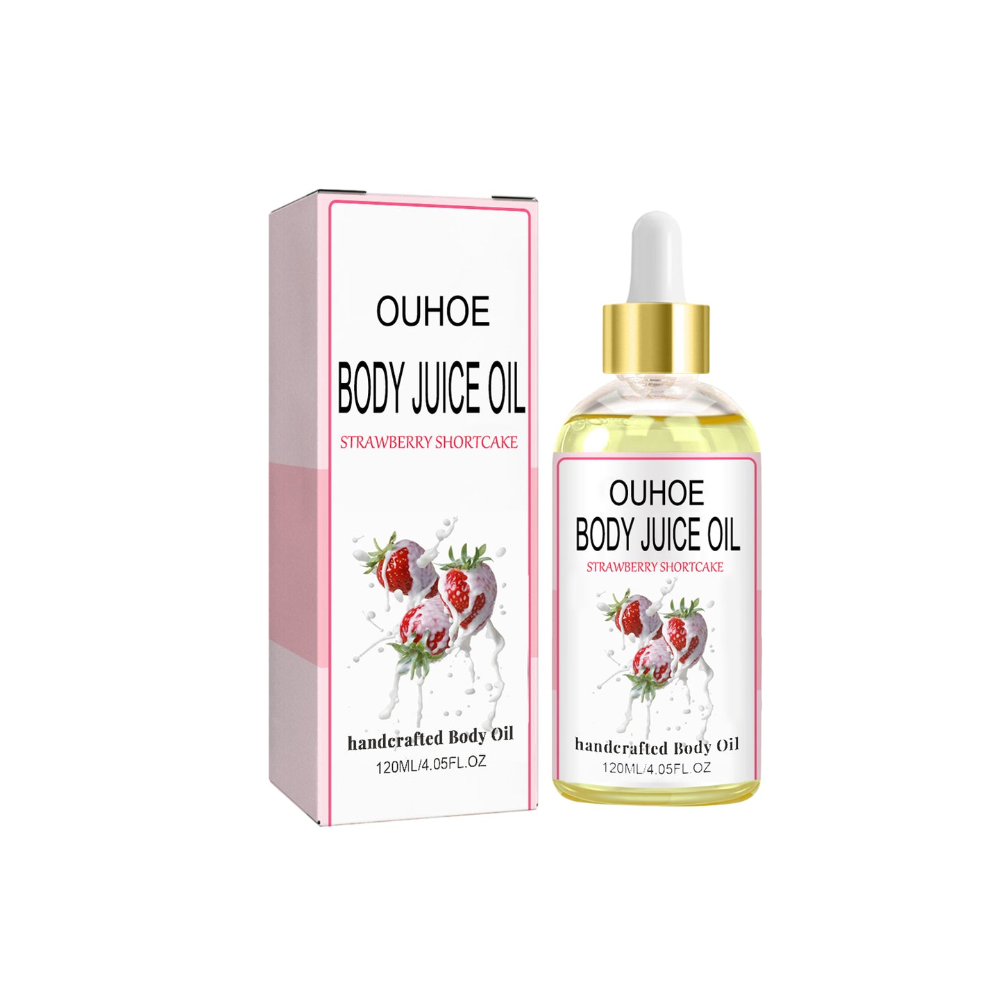 Strawberry Body Oil for Dry Skin - 120ml Moisturizing & Smoothing Treatment