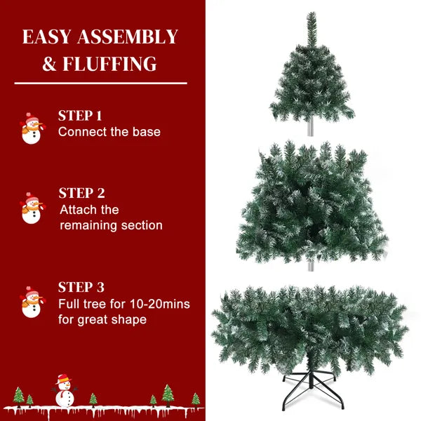 6FT Christmas Tree with Iron Legs and 812 Branches - White PVC
