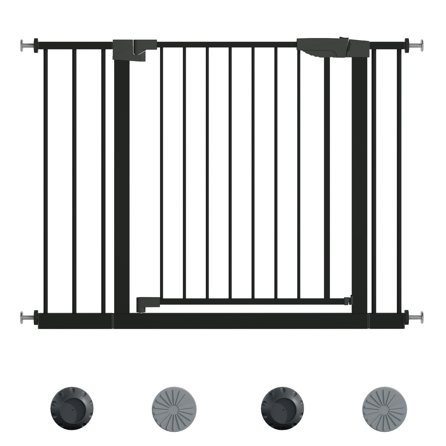 Pressure Mounted Baby Gate with Walk-Through Design - Black