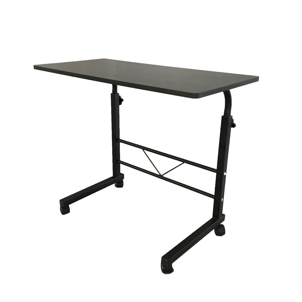 80cm Adjustable Tray Table Rolling Sofa Side Snack With Wheels
