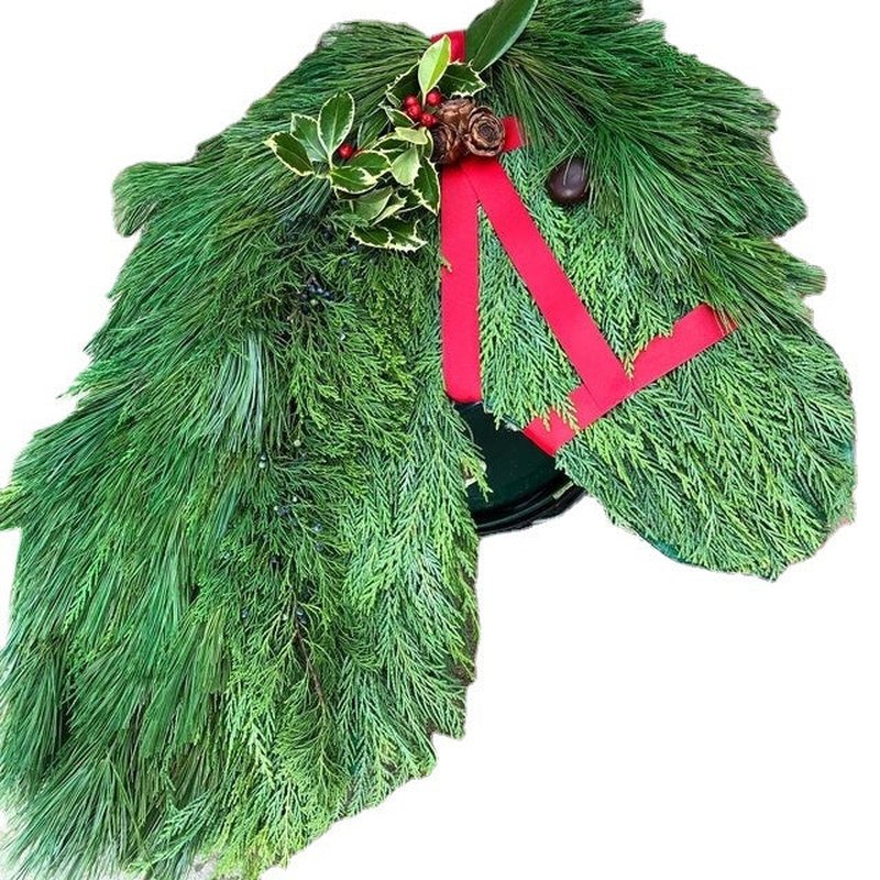 Farmhouse Christmas Wreath Decoration - Artificial Pine Branches, Green
