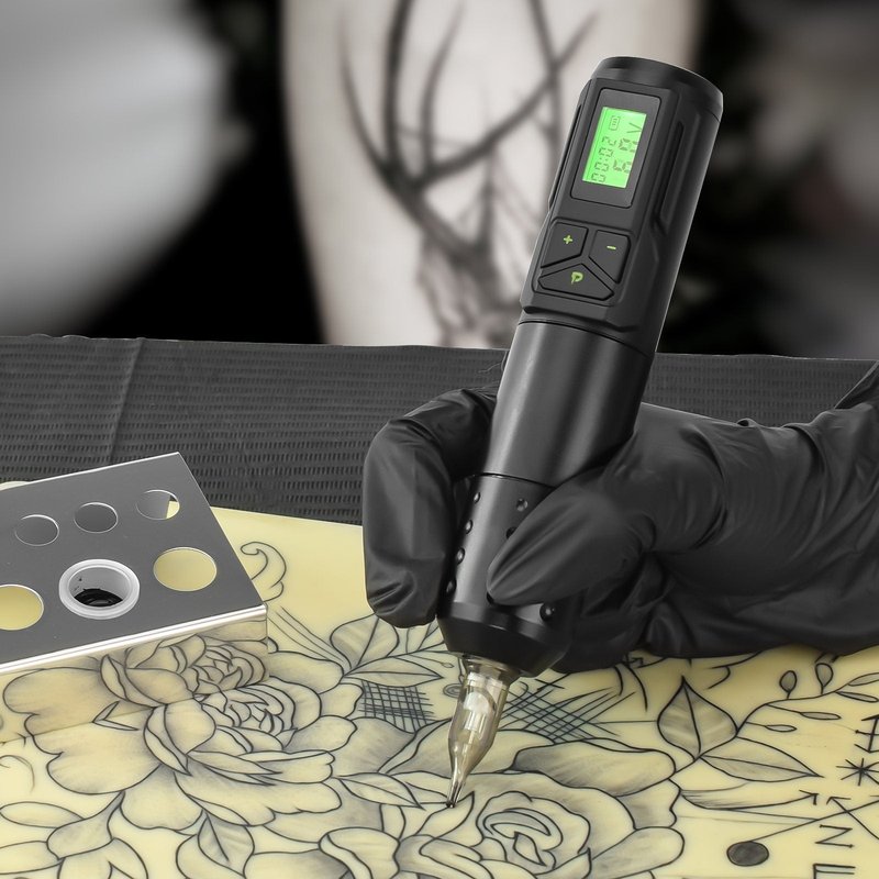 Black Tattoo Pen Machine USB Charging - Adjustable